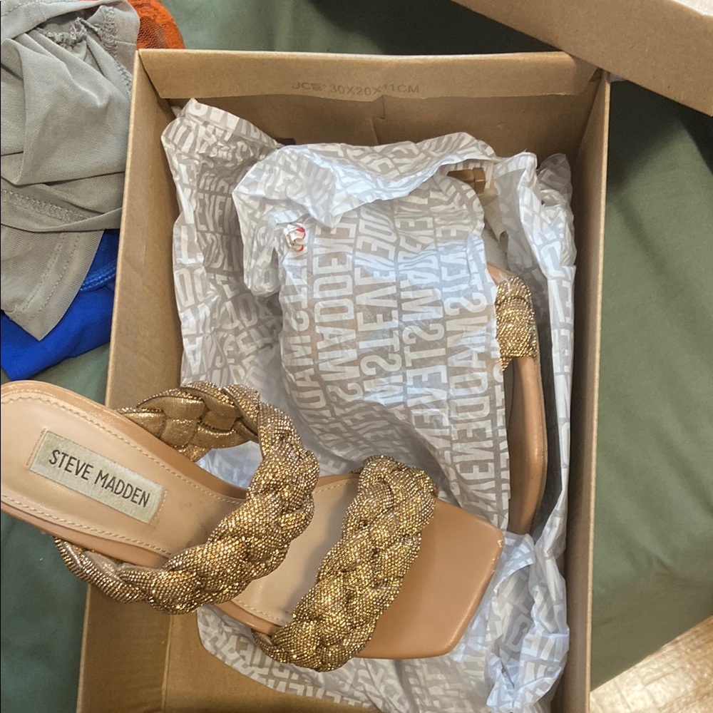 Steve Madden Gold Braided Sandals